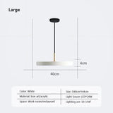 Nordic Disc Pendant Light – LED Hanging Fixture, 23–40cm - Hans Lumiere