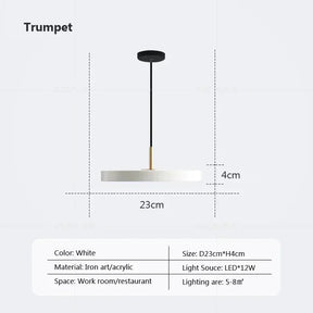 Nordic Disc Pendant Light – LED Hanging Fixture, 23–40cm - Hans Lumiere