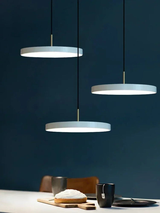 Nordic Disc Pendant Light – LED Hanging Fixture, 23–40cm - Hans Lumiere