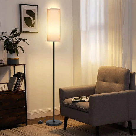 Nordic Fabric Sofa Floor Lamp – Minimalist Iron Base for Living Room & Bedroom - Hans Lumiere