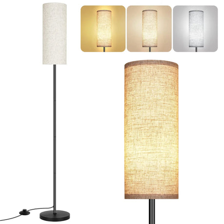 Nordic Fabric Sofa Floor Lamp – Minimalist Iron Base for Living Room & Bedroom - Hans Lumiere