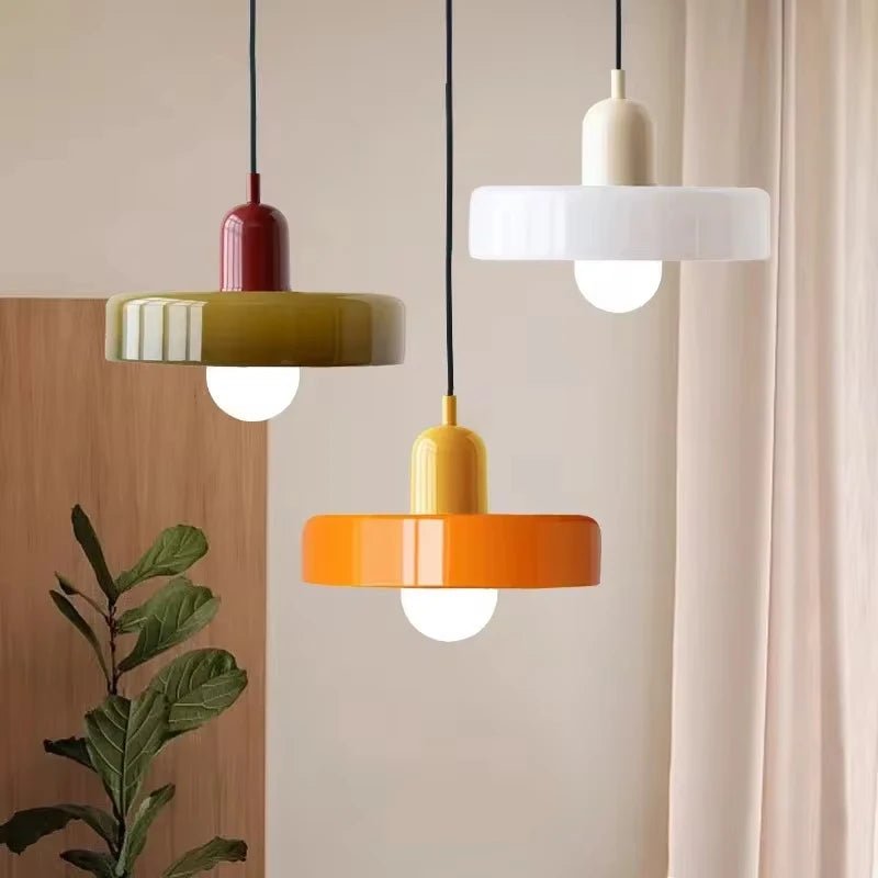 Nordic Glass Bauhaus Chandelier – Retro Pendant Light for Dining & Living Room - Hans Lumiere