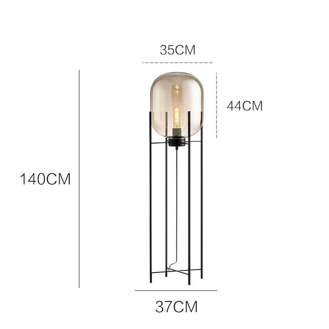 Nordic Glass Lampshade Floor LED Lamp - Hans Lumiere