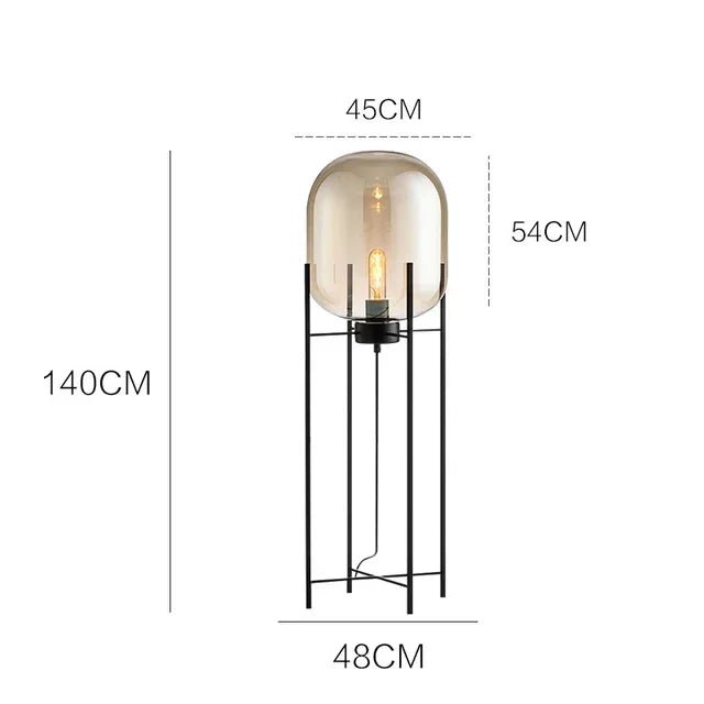 Nordic Glass Lampshade Floor LED Lamp - Hans Lumiere
