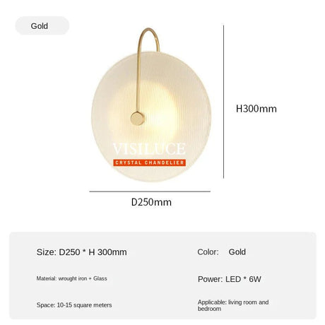 Nordic Gold Black Glass LED Wall Lighting Fixture - Hans Lumiere