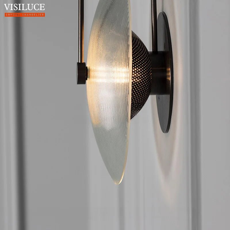 Nordic Gold Black Glass LED Wall Lighting Fixture - Hans Lumiere