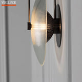 Nordic Gold Black Glass LED Wall Lighting Fixture - Hans Lumiere