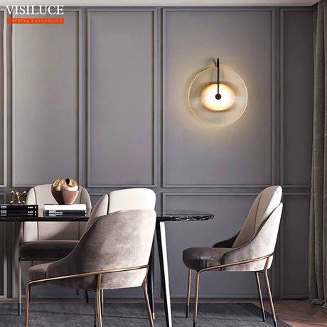 Nordic Gold Black Glass LED Wall Lighting Fixture - Hans Lumiere