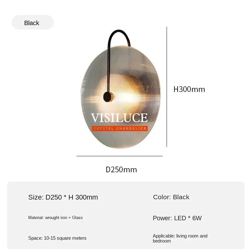 Nordic Gold Black Glass LED Wall Lighting Fixture - Hans Lumiere