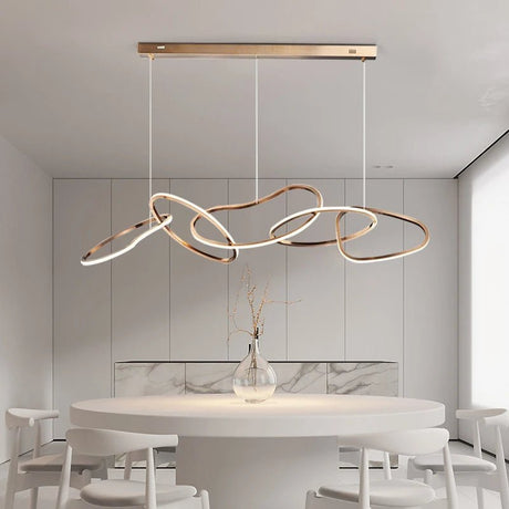Nordic Gold LED Ring Chandelier for Dining Room and Living Room - Hans Lumiere