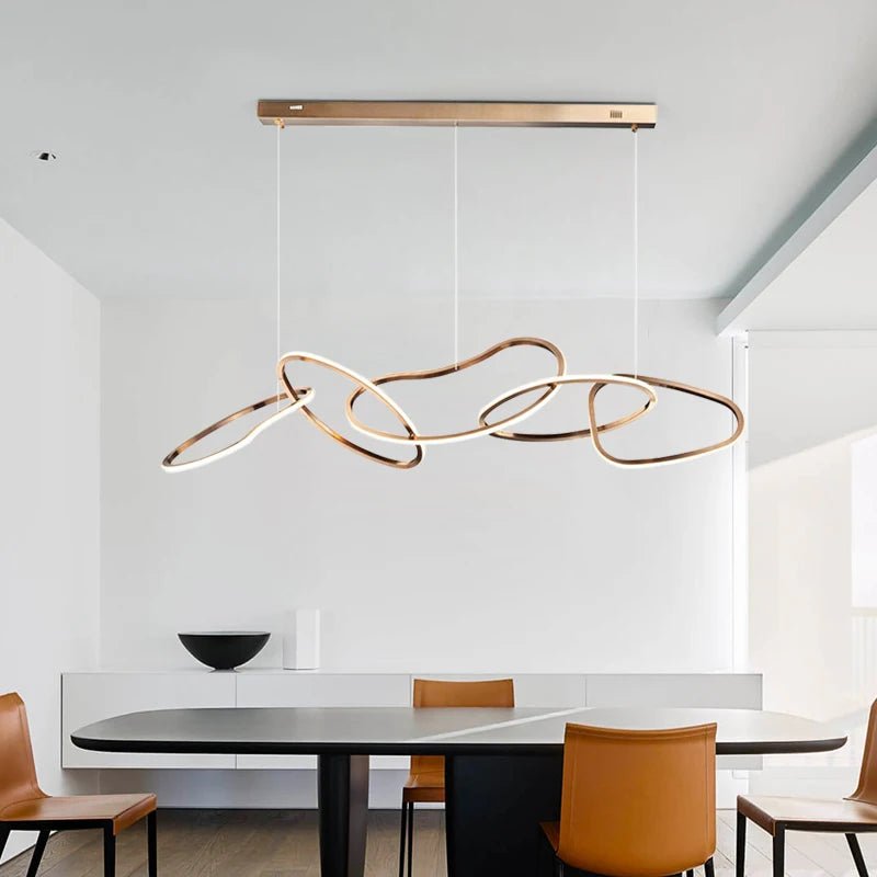 Nordic Gold LED Ring Chandelier for Dining Room and Living Room - Hans Lumiere