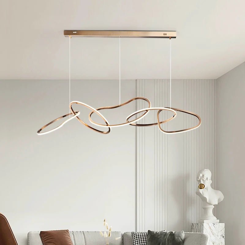 Nordic Gold LED Ring Chandelier for Dining Room and Living Room - Hans Lumiere