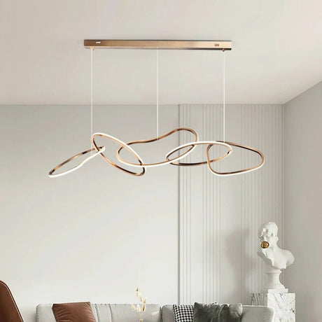Nordic Gold LED Ring Chandelier for Dining Room and Living Room - Hans Lumiere
