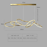 Nordic Gold LED Ring Chandelier for Dining Room and Living Room - Hans Lumiere