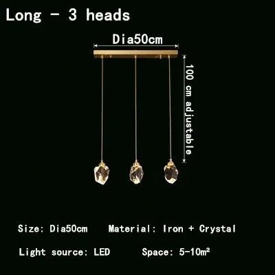 Nordic Indoor LED Crystal Pendant Lights - Hans Lumiere