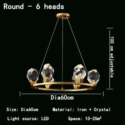 Nordic Indoor LED Crystal Pendant Lights - Hans Lumiere