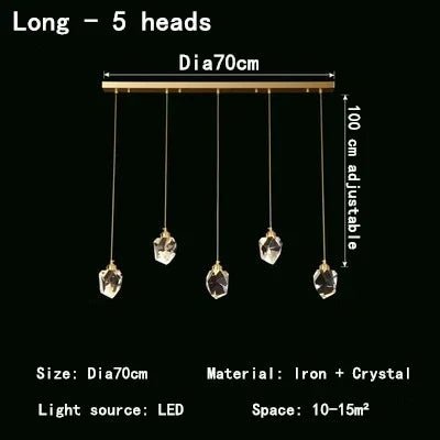 Nordic Indoor LED Crystal Pendant Lights - Hans Lumiere