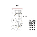 Nordic Lava Glass Multi-Color LED Cluster Pendant – Statement Chandelier - Hans Lumiere