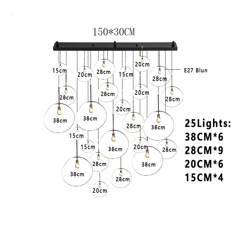 Nordic Lava Glass Multi-Color LED Cluster Pendant – Statement Chandelier - Hans Lumiere