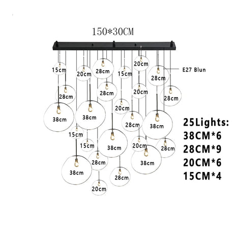 Nordic Lava Glass Multi-Color LED Cluster Pendant – Statement Chandelier - Hans Lumiere