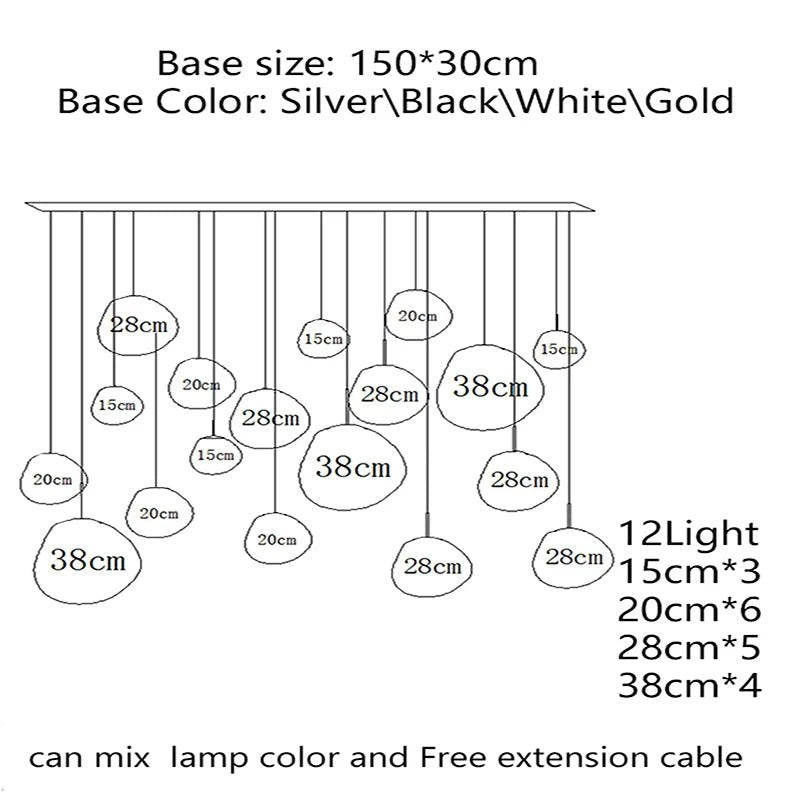 Nordic Lava Glass Multi-Color LED Cluster Pendant – Statement Chandelier - Hans Lumiere