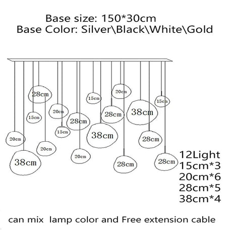 Nordic Lava Glass Multi-Color LED Cluster Pendant – Statement Chandelier - Hans Lumiere