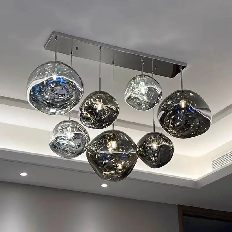 Nordic Lava Glass Multi-Color LED Cluster Pendant – Statement Chandelier - Hans Lumiere