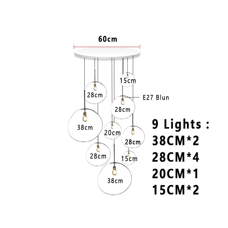 Nordic Lava Glass Multi-Color LED Cluster Pendant – Statement Chandelier - Hans Lumiere