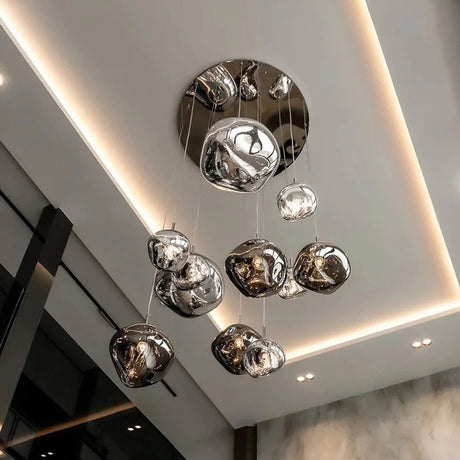 Nordic Lava Glass Multi-Color LED Cluster Pendant – Statement Chandelier - Hans Lumiere