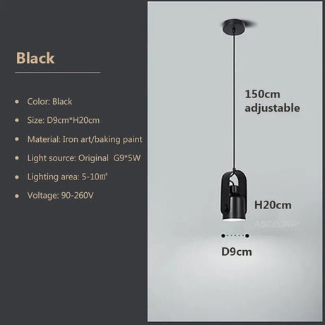 Nordic LED Pendant Light Macaron Iron Hanging Lamp - Hans Lumiere