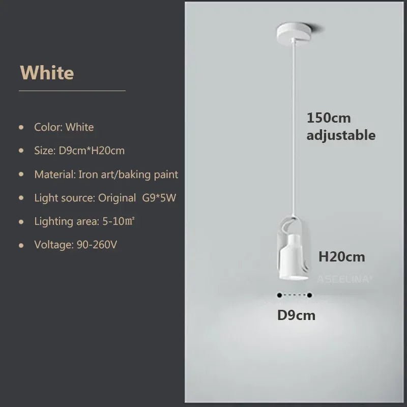Nordic LED Pendant Light Macaron Iron Hanging Lamp - Hans Lumiere