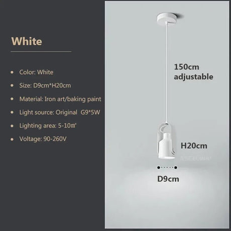 Nordic LED Pendant Light Macaron Iron Hanging Lamp - Hans Lumiere