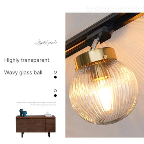 Nordic LED Track Light Glass Ceiling Lamp - Hans Lumiere
