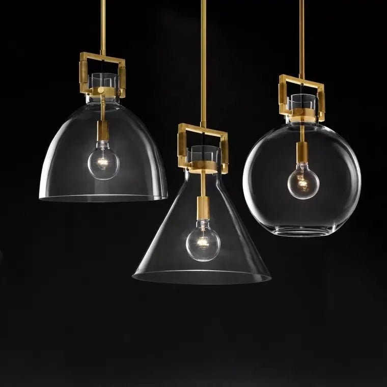 Nordic Loft Retro Clear Glass Shade LED Pendant Light - Hans Lumiere