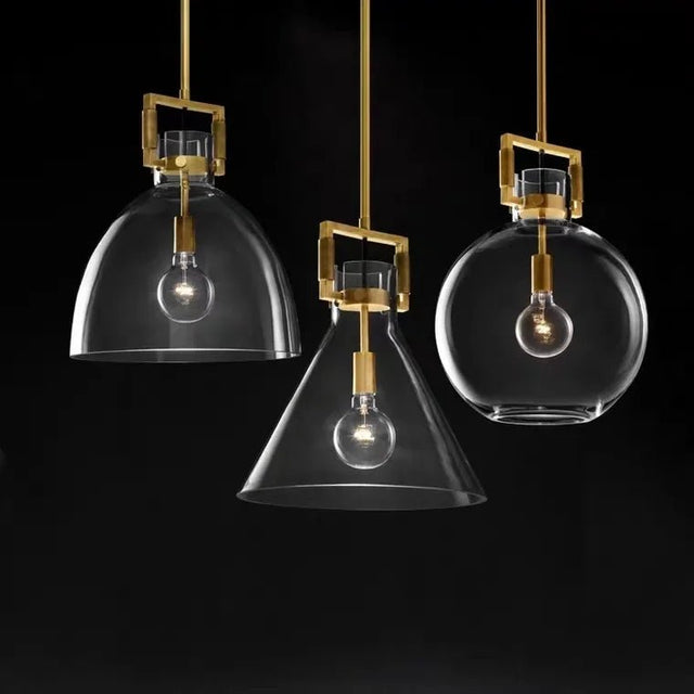 Nordic Loft Retro Clear Glass Shade LED Pendant Light - Hans Lumiere