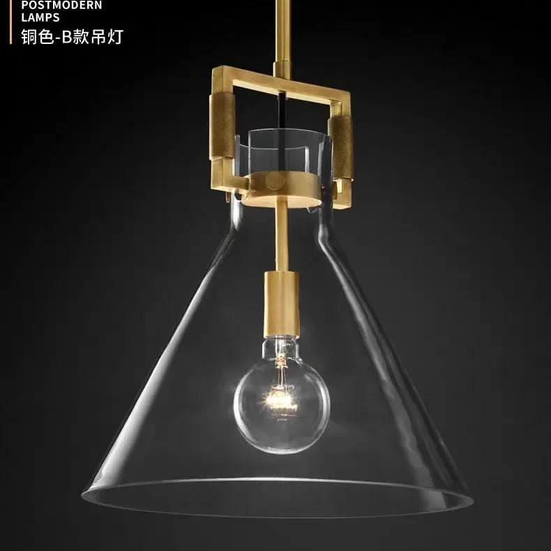 Nordic Loft Retro Clear Glass Shade LED Pendant Light - Hans Lumiere