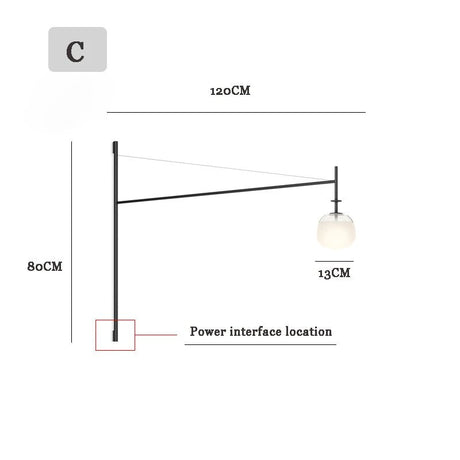 Nordic Long Pole Wall LED Lamps - Hans Lumiere