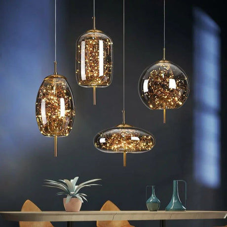 Nordic Luxury Long Line Net Red Bedside Chandelier - Hans Lumiere