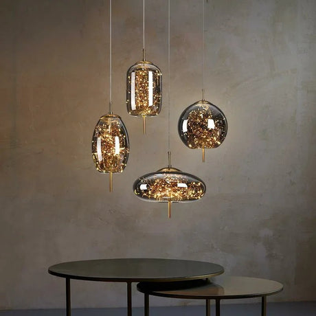 Nordic Luxury Long Line Net Red Bedside Chandelier - Hans Lumiere
