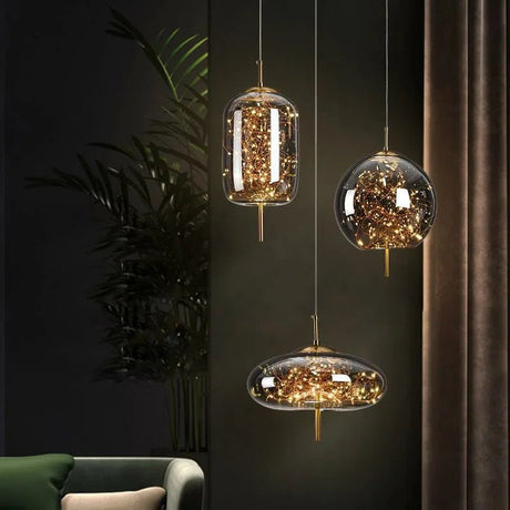 Nordic Luxury Long Line Net Red Bedside Chandelier - Hans Lumiere