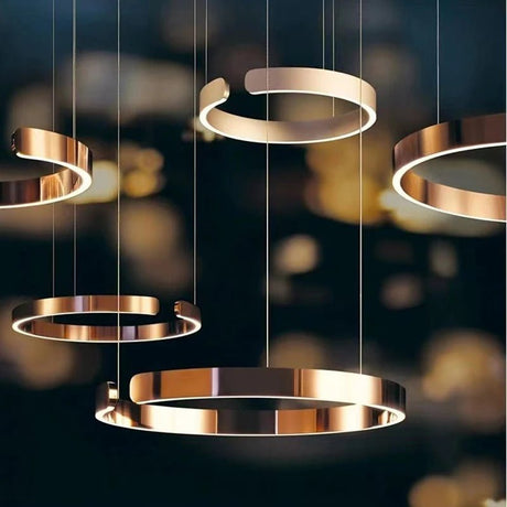 Nordic Minimalist Ceiling LED Ring Pendant Light - Hans Lumiere