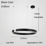 Nordic Minimalist Ceiling LED Ring Pendant Light - Hans Lumiere