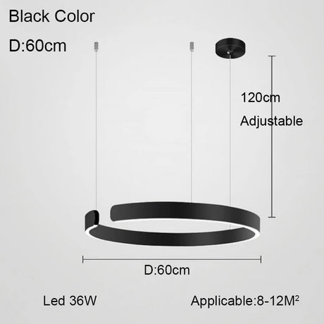 Nordic Minimalist Ceiling LED Ring Pendant Light - Hans Lumiere