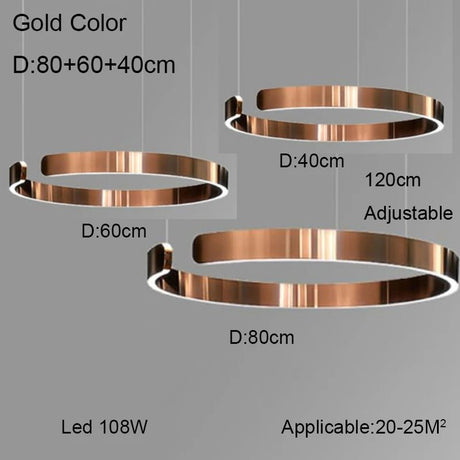 Nordic Minimalist Ceiling LED Ring Pendant Light - Hans Lumiere