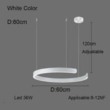 Nordic Minimalist Ceiling LED Ring Pendant Light - Hans Lumiere