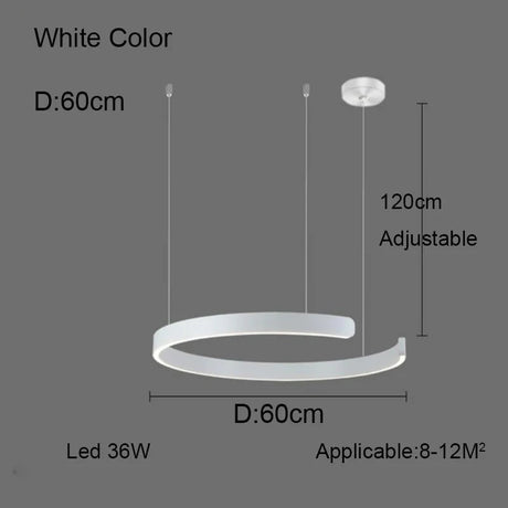 Nordic Minimalist Ceiling LED Ring Pendant Light - Hans Lumiere