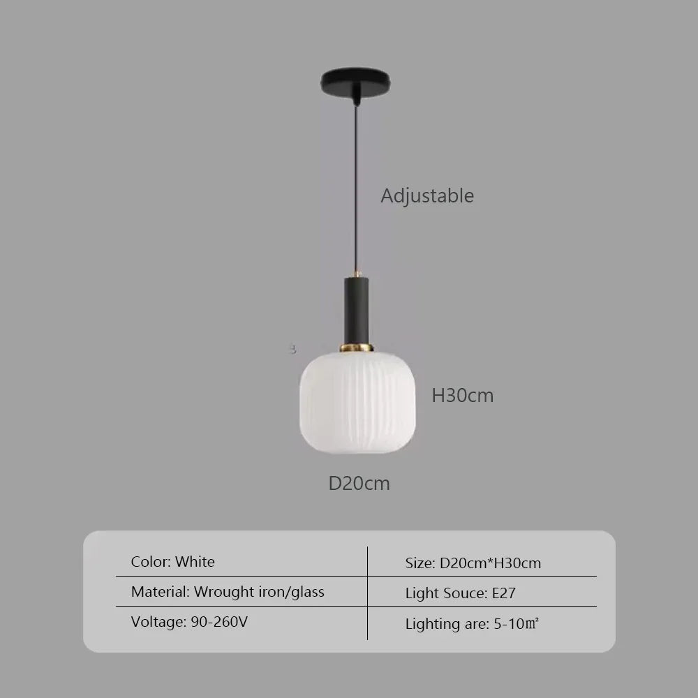 Nordic Minimalist Glass Pendant Light for Dining Room, Kitchen & Bedside - Hans Lumiere