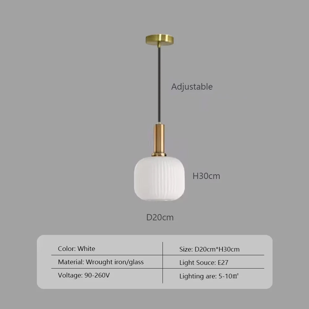 Nordic Minimalist Glass Pendant Light for Dining Room, Kitchen & Bedside - Hans Lumiere