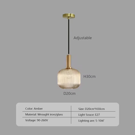 Nordic Minimalist Glass Pendant Light for Dining Room, Kitchen & Bedside - Hans Lumiere