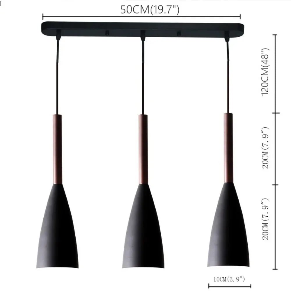 Nordic Minimalist Iron Decoration 3 Heads Chandeliers - Hans Lumiere